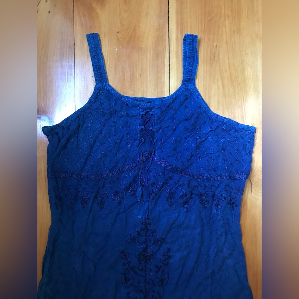 Blue Embroidered Dress from India
